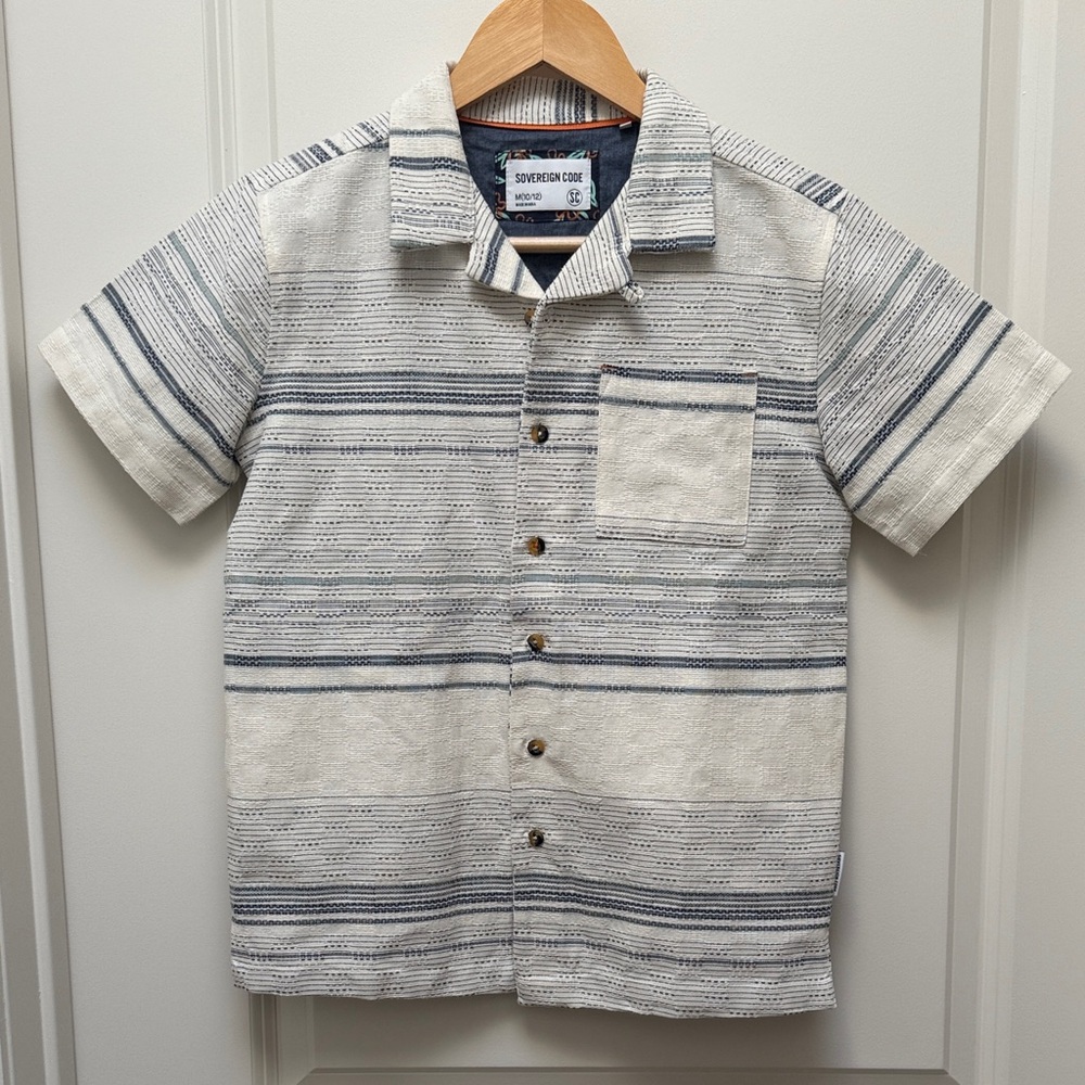 Sovereign Code Navy and Cream Button Down Shirt Size 10-12